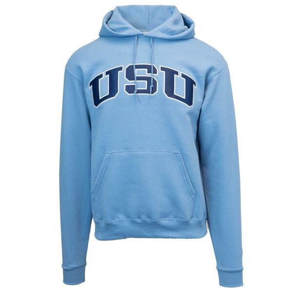 Arched USU Hoodie Blue Fleece-Lined Champion